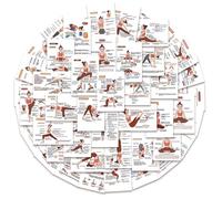 Générique Lot de 41 Feuilles d'autocollants de Yoga, Stickers de Postures d'exercices de Yoga, Stickers pour carnets, Bagages et valises