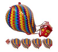 Générique Lot de 5 Ballons à Air Chaud en Aluminium 4d Colorés, Décorations de Fête et Anniversaire, Ballons en Film Aluminium pour Mariage et Célébrations, Décoration Salle Polyvalente