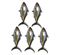 Générique Lot de 5 Ballons Gonflables de Thon Réaliste en Film D'aluminium Robuste, Décorations pour Fête D'anniversaire Thème Pêche L'océan, pour Événements Estivaux et Fêtes Plage