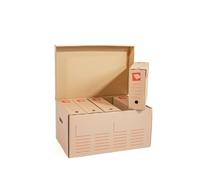 Générique Lot de 5 Boîtes d’Archives + 1 Grande Boîte Rangement et Classement | Carton Recyclé Poignées + Couvercle Amovible | Format 52x35x25 cm - Boîtes Dos 10 cm | Écologique, Résistant, Empilable