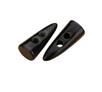 Générique Lot de 5 Boutons de Boucle en Corne de résine à 2 Trous, Accessoire de Couture for Bricolage, Compatible avec vêtements, Manteau, Veste, Blazer, Pull, Sac, boîte(Black,50mm)