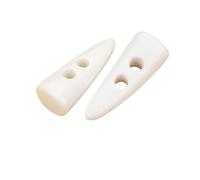 Générique Lot de 5 Boutons de Boucle en Corne de résine à 2 Trous, Accessoire de Couture for Bricolage, Compatible avec vêtements, Manteau, Veste, Blazer, Pull, Sac, boîte(White,30mm)
