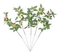 Générique Lot de 5 Branches Artificielles Décoratives D'œufs de Pâques, 7 Branches Miniatures Feuilles Roses, Décoration Intérieure Polyvalente pour Compositions et Décorations de Table