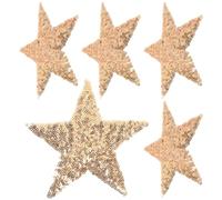 Générique Lot de 5 Écussons Étoiles à Paillettes Dorées Thermocollants Décorations Brodées pour Vêtements Paquet à Dos Chapeaux et Jeans Accessoires DIY pour Customisation et Réparation