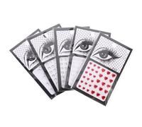 Générique Lot de 5 Feuilles d'Autocollants Strass pour Visage et Corps Décorations Faciales Acryliques Réutilisables Autocollants Yeux de Festival et Bijoux de Visage pour Fêtes Blanc