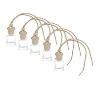 Générique Lot de 5 Flacons de Parfum Suspendus pour Voiture 8Ml Flacons Rechargeables en Verre Transparent Bouchon en Bois Diffuseurs de Parfum pour Voiture Accessoires Désodorisants