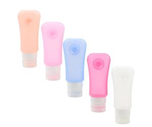 Générique Lot de 5 Flacons Secondaires Rechargeables en Silicone 89 Ml avec Ventouse, Distributeurs de Gel Nettoyant et Maquillage, Bouteilles de Toilette Portables Couleur Aléatoire