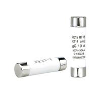 Générique Lot de 5 fusibles céramiques à fusion rapide 10 x 38 mm, 500 V, 0,5 A, 1 A, 2 A, 4 A, 5 A, 6 A, 8 A, 10 A, 16 A, 20 A, 32 A, RO15, RT18, RT14, R015(0.5A)