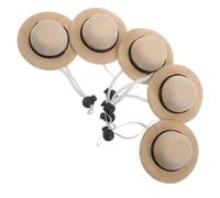 Générique Lot de 5 Mini Chapeaux en Lin et Eva pour Hamster et Chiot, avec Sangle Élastique Réglable et Boucle de Verrouillage, Design Léger et Ajusté pour Activités en Plein Air
