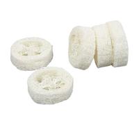 Générique Lot de 5 Porte-Savons en Morceaux de Luffa Naturel Tapis de Savonnette Ménager 5-7 CM de Diamètre Éponges Polyvalentes Salle de Bain Cuisine Support Écologique
