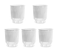 Générique Lot de 5 Pots de Fleurs à Réserve d'eau, Jardinières et Pots de Jardin avec Réservoir Intégré pour La Culture Hydroponique et La Terre, Idéaux Pou, Clear 12x14.5cm