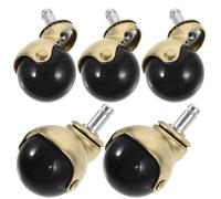 Générique Lot de 5 Roulettes Pivotantes Dorées 2 Pouces en Polypropylène et Acier Inoxydable pour Chaise de Bureau Fauteuil Roulant et Meubles Compacts sans Frein Rotation 360°
