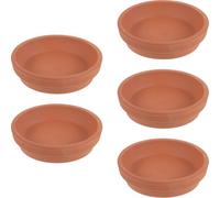 Générique Lot de 5 Soucoupes pour Pots de Fleurs en Terre Cuite Rondes | Pots en Plastique et Jardinières, Retient L’eau, Protège le Sol, Usage Extérieur et Rebord