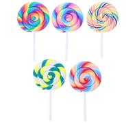 Générique Lot de 5 Sucettes en Pâte Polymère Douce pour Décoration de Carnaval et Accessoires Photo, Design Réaliste et Utilisation Polyvalente pour Fêtes d'anniversaire