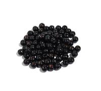 Générique Lot de 50 à 100 perles rondes en bois d'érable colorées à gros trous for la fabrication de bijoux, bracelets et colliers.(Black,10mm 50pcs)