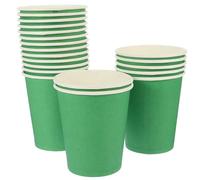 Générique Lot de 50 Gobelets en Papier Jetables Verts 250 Ml pour Fête Saint-patrick, Gobelets en Carton Épais pour Boissons Chaudes et Froides, Usage Unique pour Événements et Banquets