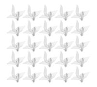 Générique Lot de 50 grues en papier origami : oiseaux blancs en origami, grues pliées en papier pour mariage, fête prénatale, anniversaire, décoration d'intérieur