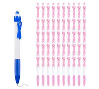 Générique Lot de 50 Stylos De Sensibilisation Au Cancer du Sein, Ruban Rose,ruban bleu, Stylo À Bille,rétractable,encre vierge, Accessoires pour Femmes Hommes, Cadeau, Fournitures De Bureau