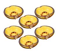 Générique Lot de 6 Assiettes en Verre Résistantes aux Taches Chocs, Légères, Snacks Sauces les Commerces Alimentaires et Hôtels Couleur Aléatoire