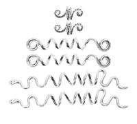 Générique Lot de 6 Bijoux de Cheveux pour Tresses Dreadlocks, Spirales Capillaires Argentées, Accessoires pour Tresses Afro, Femmes, Coiffure Tressée, Pendentifs et Breloques