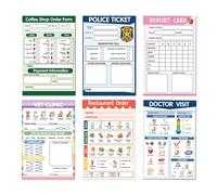 Générique Lot De 6 Blocs-notes De Jeu De Simulation Pour, Ensemble De Jeu De Rôle Imaginatif, Comprenant Un Médecin, Un Professeur De, Vétérinaire, Café, Restaurant, Pour Les