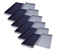 Générique Lot de 6 Boîtes de Rangement Multifonctionnelles en Métal Mousse Intérieure Format 170X90X15 MM Couvercle Plat Argenté pour Protection et Organisation d'Écrans en Verre Trempé