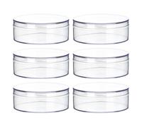 Générique Lot de 6 Boîtes Rondes avec Couvercle Transparentes Boîte de Perles de Bonbon Polyvalente en Ps de Rangement à Bijoux pour Mariage et Organisateurs de Tiroirs