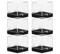 Générique Lot de 6 Boîtes Transparentes pour Spécimens Minéraux 35X35X35 MM Coffrets de Présentation en Plastique Fond Noir Coffret de Rangement pour Collection de Pierres et Cristaux