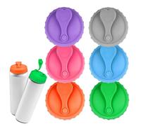 Générique Lot De 6 Bouchon Canette en Silicone, Couvercle Canette Soda avec Embout, Soda Can Lid Covers, Compatibles Canettes 5,4 Cm