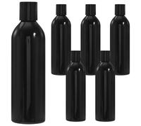 Générique Lot de 6 Bouteilles de Voyage Cosmétiques 250 Ml Noires Couvercle à Pression Flacons Vides Rechargeables pour Shampoing et Lotion Portables et Étanches pour Voyage et Usage
