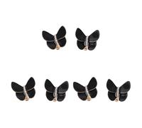Générique Lot de 6 Boutons de Manchette Papillon pour Chemise, Accessoires de Mode pour Chemisiers Habillés, Professionnels Ou d'anniversaire, Noir