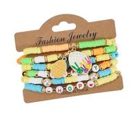 Générique Lot de 6 Bracelets en Perles d ' Argile polymère de Pâques, Couleurs Vives et élégants, adaptés à Tout Le Monde, vêtements décontractés, Accessoires sur Le thème des Vacances