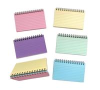 Générique Lot de 6 Cahiers de Notes à Spirale Colorés, Fiches Lignées Horizontales, Petit Bloc-notes Portable Couverture Transparente, Format Compact pour Étude et Réunion, Couleurs Variées