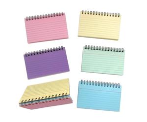 Générique Lot de 6 Cahiers de Notes à Spirale Colorés, Fiches Lignées Horizontales, Petit Bloc-notes Portable Couverture Transparente, Format Compact pour Étude et Réunion, Couleurs Variées