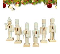 Générique Lot De 6 Casse-Noisette De Noël en Bois à Peindre Soi-Même | 12 Cm Casse-Noisettes Festifs à Faire | Noëls Soi-Même Collectionner | Idéal pour La Décoration De Noël Et Les Loisirs Créatifs