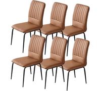 Générique Lot de 6 chaises de Salle à Manger, Dossier Haut, Assise rembourrée et Souple, Pieds en métal(Orange)