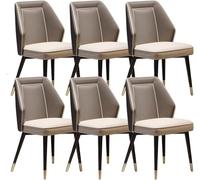 Générique Lot de 6 chaises de Salon et de Salle à Manger West, rembourrées en Cuir, en Acier au Carbone et en métal(Gray)