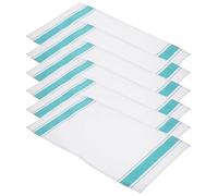 Générique Lot de 6 Chiffons de Nettoyage pour Verrerie en Coton Épais 30x50 Cm, Serviettes Absorbantes Non Pelucheuses Vert Blanc Rayé, pour Essuyer Verres à Vin et Usage Domestique