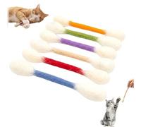 Générique Lot de 6 Cotons-tiges géants pour Chat avec Herbe à Chat - Jouets interactifs en Feutre de Laine Douce - Bâtons à mâcher pour Chats et Chatons (Multicolore)