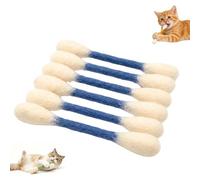 Générique Lot de 6 Cotons-tiges géants pour Chat avec Herbe à Chat - Jouets interactifs en Feutre de Laine Douce - Bâtons à mâcher pour Chats et Chatons - Bleu