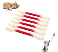 Générique Lot de 6 Cotons-tiges géants pour Chat avec Herbe à Chat - Jouets interactifs en Feutre de Laine Douce - Bâtons à mâcher pour Chats et Chatons (Rouge)
