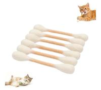 Générique Lot de 6 Cotons-tiges géants pour Chat avec Herbe à Chat - Jouets interactifs en Feutre de Laine Douce - Bâtons à mâcher pour Chats et Chatons (Beige)