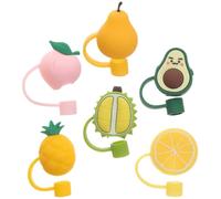 Générique Lot de 6 Embouts de Paille en Silicone Réutilisables Antidérapants et Anti-éclaboussures pour Décorer Gobelets Lors D'activités en Plein Air