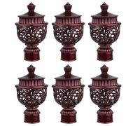 Générique Lot de 6 Embouts Décoratifs Rétro Romains pour Tringle à Rideaux, Butée D'extrémité en Plastique Électrophorèse Rouge, Compatibles Tringles à Rideaux de Fenêtre, Décoration
