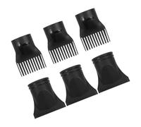Générique Lot de 6 Embouts Diffuseurs et Peignes pour Sèche-cheveux en Plastique Noir, Séchage Rapide et Répartition Uniforme Chaleur, pour Usage à Domicile Salon