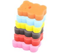 Générique Lot de 6 Éponges de Bain pour Garçon et Filles D'ours Cartoon, Texture Souple et Design Unique, Accessoires Bain Doux et Amusants