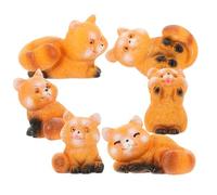 Générique Lot de 6 Figurines d'animaux en Résine Panda Roux, Miniatures pour Décoration Intérieure et Jeux Éducatifs, Jouets Réalistes pour Garçon et Filles et Style Aléatoire