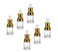 Générique Lot de 6 Flacons Compte-Gouttes Vides en Verre 30 Ml Pipette Dorée Distributeur d'Huile Essentielle Transparent pour Huiles Essentielles Parfums et Voyages