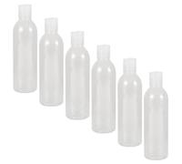 Générique Lot de 6 Flacons de Voyage Transparents 250 Ml Couvercle à Pression Bouteilles Vides Portables pour Shampoing et Lotion Distributeurs Rechargeables sans Fuite pour Voyage et