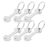 Générique Lot de 6 Jetons de Chariot en Acier Inoxydable Argenté Porte-clés Élégant, Facile à Transporter Courses en Magasin